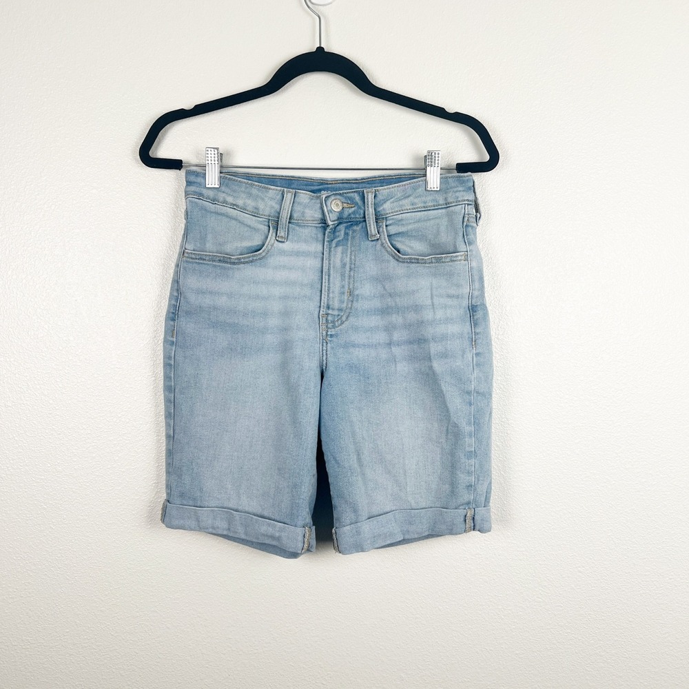 Old Navy Womens High Rise Wow Bermuda Denim‎ Shorts Light Wash Blue Size 4